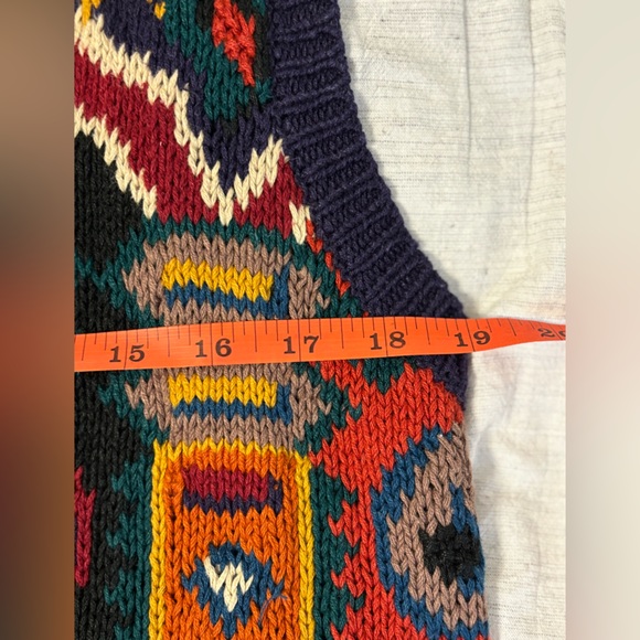 CHU Colorful hand Knit grandma cardigan Vest Size Small. - Picture 7 of 8